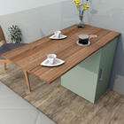 Bancada Gourmet Enjoy Com Tampo Retrátil - Castanho/verde Bel