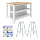 Bancada Gourmet Ilha Cozinha+ Kit Luz+2 Banq. Ditália Cd1019