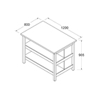 Bancada Gourmet Ilha Cozinha Ditália 2 Prat. Cinza Cd-1019