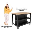 Bancada Gourmet Ilha Cozinha Ditália Com Iluminação 2 Pratele