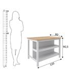 Bancada Gourmet Ilha Cozinha Ditália Com Iluminação 2 Pratele