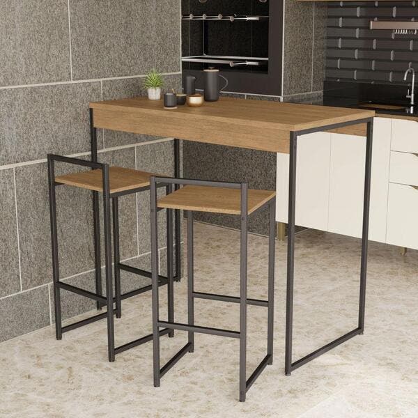 Bancada Gourmet Industrial Com 2 Banquetas Kappesberg | Leroy Merlin