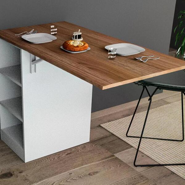 Bancada Gourmet Para Cozinha Enjoy Bac3400 Castanho Branco Apt Milani