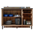 Bancada Ilha De Cozinha Com Balcão Ripada 3 Portas 2 Gavetas