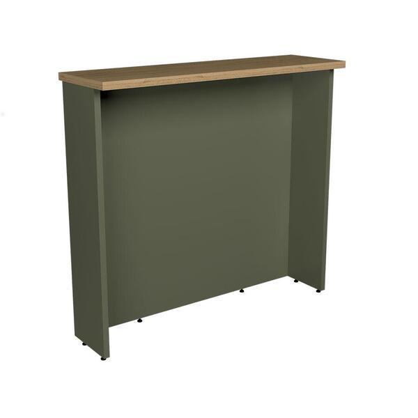 Bancada Ilha Évora Verde E Carvalho 120 Cm