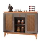 Bancada Nub Vintage Cinza Pérola/noce 2 Portas Emolduradas