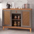 Bancada Nub Vintage Cinza Pérola/noce 2 Portas Emolduradas