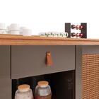 Bancada Nub Vintage Cinza Pérola/noce 2 Portas Emolduradas