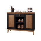 Bancada Nub Vintage Preto Cedro 2 Portas Emolduradas