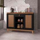 Bancada Nub Vintage Preto Cedro 2 Portas Emolduradas