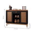 Bancada Nub Vintage Preto Cedro 2 Portas Emolduradas