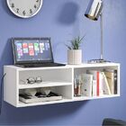 Bancada P/ Estudos Com Nichos Suspensa Branca