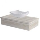 Bancada Para Banheiro 80cm Com Cuba Abaulada L42 800w Metrópo