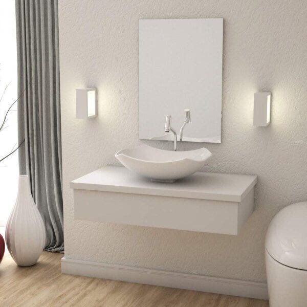 Bancada Para Banheiro 80cm Com Cuba Abaulada L42 800w Metrópo