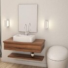 Bancada Para Banheiro 80cm Com Cuba Aria E Prateleira 805w Me