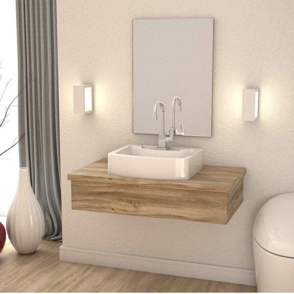 Bancada Para Banheiro 80cm Com Cuba Aria Rt41 800w Metrópole