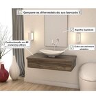 Bancada Para Banheiro 80cm Com Cuba Canoa L45 E Espelheira 80