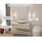 Bancada Para Banheiro 80cm Com Cuba Canoa L45 E Prateleira 80