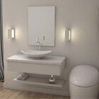 Bancada Para Banheiro 80cm Com Cuba Canoa L45 E Prateleira 80