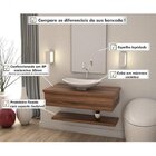 Bancada Para Banheiro 80cm Com Cuba Canoa L45 Prateleira E Es