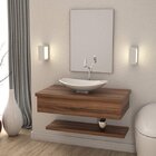 Bancada Para Banheiro 80cm Com Cuba Canoa L45 Prateleira E Es