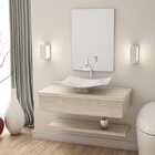 Bancada Para Banheiro 80cm Com Cuba Folha F44 E Prateleira 80