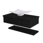 Bancada Para Banheiro 80cm Com Cuba Folha F44 E Prateleira 80