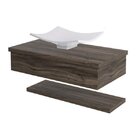 Bancada Para Banheiro 80cm Com Cuba Folha F44 E Prateleira 80