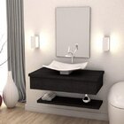 Bancada Para Banheiro 80cm Com Cuba Folha F44 Prateleira E Es