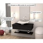 Bancada Para Banheiro 80cm Com Cuba Folha F44 Prateleira E Es