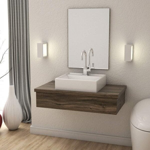 Bancada Para Banheiro 80cm Com Cuba Q39 800w Metrópole  Carva