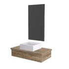 Bancada Para Banheiro 80cm Com Cuba Q39 E Espelheira 801w Met