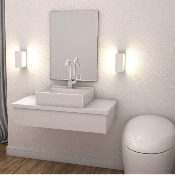 Bancada Para Banheiro 80cm Com Cuba Q39 E Espelheira 801w Met