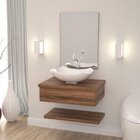 Bancada Para Banheiro Com Cuba Abaulada L42 Prateleira E Espe