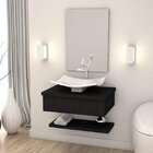 Bancada Para Banheiro Com Cuba Folha F44 Prateleira E Espelhe