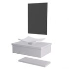 Bancada Para Banheiro Com Cuba Folha F44 Prateleira E Espelhe