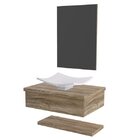 Bancada Para Banheiro Com Cuba Folha F44 Prateleira E Espelhe