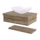 Bancada Para Banheiro Cuba Abaulada L42 Com Prateleira 605w M