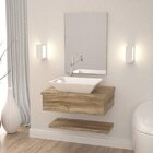 Bancada Para Banheiro Cuba Rt45 Com Prateleira 605w Metrópole