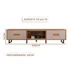 Bancada Para Sala Moderna Tv Até 75 Polegadas Griz Carvalho N