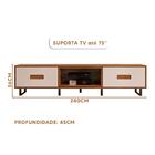 Bancada Para Sala Moderna Tv Até 75 Polegadas Off White Freij