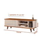 Bancada Para Sala Tv Até 55 Polegadas Freijó Off White Beníci