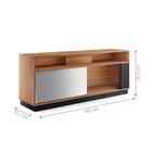 Bancada Para Tv 65 Polegadas Castle Noce Milano Preto Fosco