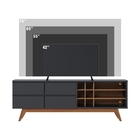Bancada Para Tv 70 Polegadas Charles Preto Fosco Noce Milano