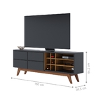 Bancada Para Tv 70 Polegadas Charles Preto Fosco Noce Milano