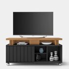 Bancada Para Tv Até 50 Polegadas Com Rodízios Ripado Briar 1