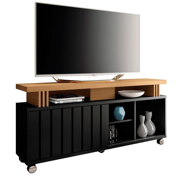 Bancada Para Tv Até 50 Polegadas Com Rodízios Ripado Briar 1