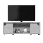 Bancada Para Tv Raffa Com Rodízios Cinza Canela