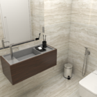 Bancada de Banheiro Pedra com Cuba Esculpida 35x80cm Filad Cinza Madeirado Bongut