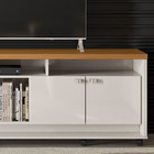 Bancada Rack Para Sala Dallas Off White/tauari 3 Portas 2 Pra